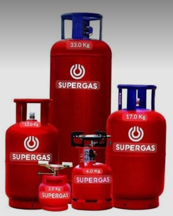 Super Gas Cylinders Lineup 2kg 4kg 12kg 17kg 21kg 33kg